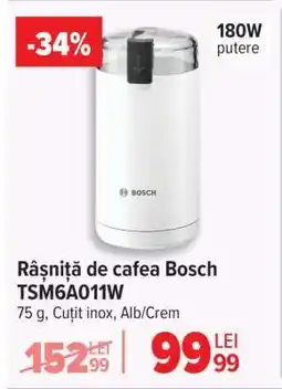 Carrefour Râșniță de cafea Bosch TSM6A011W Ofertă
