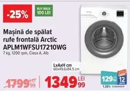 Carrefour Mașină de spălat rufe frontală Arctic APLM1WFSU17210WG Ofertă