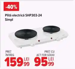 Carrefour Plită electrică SHP303-24 Simpl Ofertă