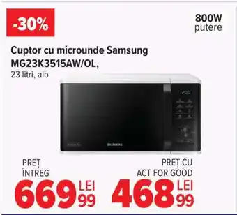 Carrefour Cuptor cu microunde Samsung MG23K3515AW/OL Ofertă