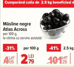 Carrefour Măsline negre Atlas Across Ofertă