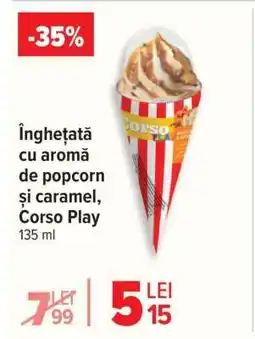 Carrefour Înghețată cu aromă de popcorn și caramel, Corso Play Ofertă