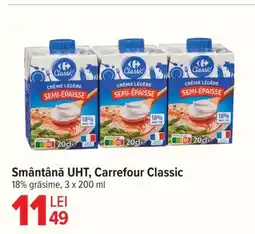 Carrefour Smântână UHT, Carrefour Classic Ofertă