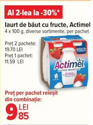 Carrefour Iaurt de băut cu fructe Actimel Ofertă