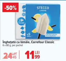 Carrefour Înghețată cu lămâie Carrefour Classic Ofertă