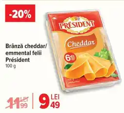 Carrefour Brânză cheddar/emmental felii Président Ofertă