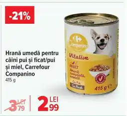 Carrefour Hrană umedă pentru câini pui și ficat/pui și miel, Carrefour Companino Ofertă