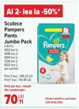 Carrefour Scutece Pampers Pants Jumbo Pack Ofertă