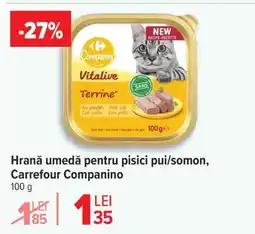 Carrefour Hrană umedă pentru pisici pui/somon, Carrefour Companino Ofertă