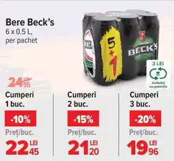 Carrefour Bere Beck's 6 x 0.5 L Ofertă