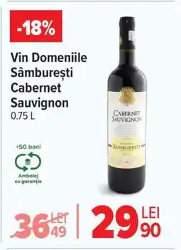 Carrefour Vin Domeniile Sâmburești Cabernet Sauvignon Ofertă