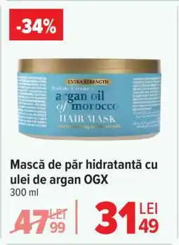Carrefour Mască de păr hidratantă cu ulei de argan, OGX Ofertă