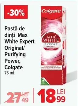 Carrefour Pastă de dinți Max White Expert Original/Purifying Power, Colgate Ofertă