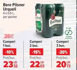 Carrefour Bere Pilsner Urquell 4 x 0.5 L Ofertă