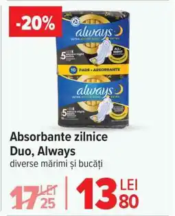 Carrefour Absorbante zilnice Duo, Always Ofertă