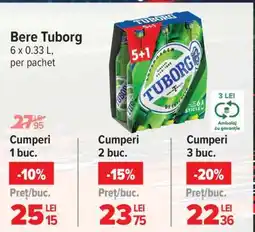 Carrefour Bere Tuborg 6 x 0.33 L Ofertă