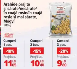 Carrefour Arahide prăjite și sărate/nesărate/în coajă roșie/în coajă roșie și mai sărate, Mogyi Ofertă