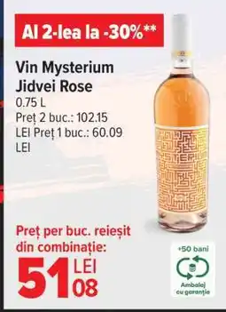 Carrefour Vin Mysterium Jidvei Rose Ofertă