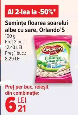 Carrefour Semințe floarea soarelui albe cu sare, Orlando’S Ofertă