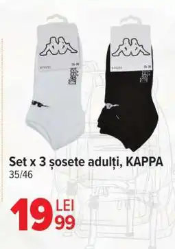 Carrefour Set x 3 șosete adulți KAPPA Ofertă