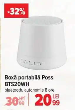 Carrefour Boxă portabilă Poss BTS20WH Ofertă