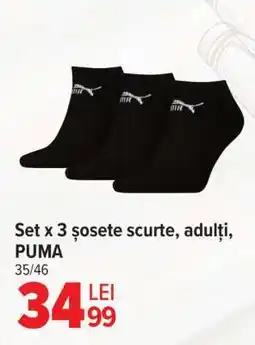 Carrefour Set x 3 șosete scurte, adulți, PUMA Ofertă