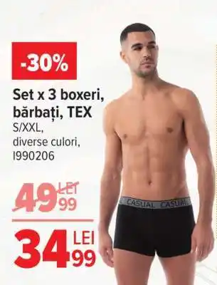 Carrefour Set x 3 boxeri bărbați, TEX Ofertă