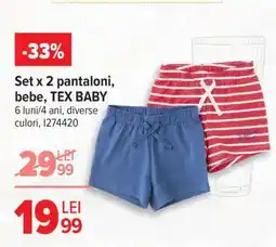 Carrefour Set x 2 pantaloni, bebe, TEX BABY Ofertă