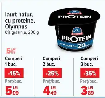 Carrefour Iaurt natur cu proteine Olympus Ofertă