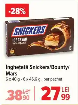 Carrefour Înghețată Snickers/Bounty/Mars Ofertă