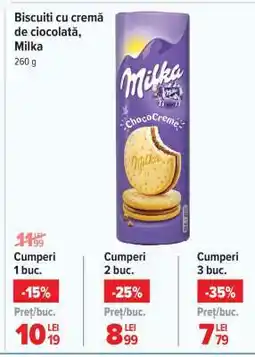 Carrefour Biscuiți cu cremă de ciocolată, Milka Ofertă