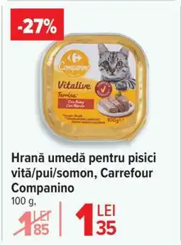 Carrefour Hrană umedă pentru pisici vită/pui/somon, Carrefour Companino Ofertă
