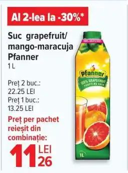 Carrefour Suc grapefruit/mango-maracuja Pfanner 1L Ofertă