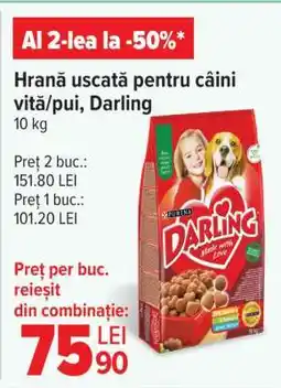 Carrefour Hrană uscată pentru câini vită/pui, Darling Ofertă