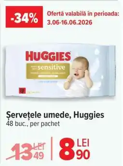 Carrefour Șervețele umede, Huggies Ofertă