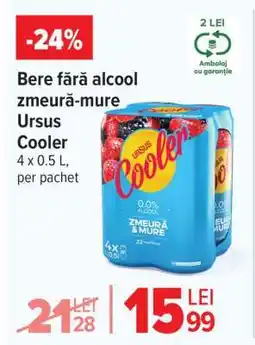 Carrefour Bere fără alcool zmeură-mure Ursus Cooler Ofertă