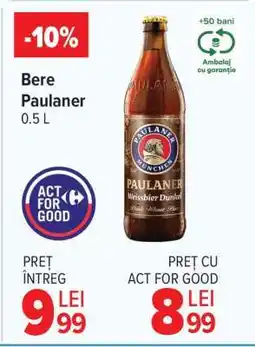 Carrefour Bere Paulaner Ofertă