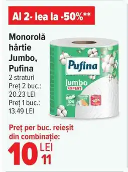 Carrefour Monorolă hârtie Jumbo, Pufina Ofertă