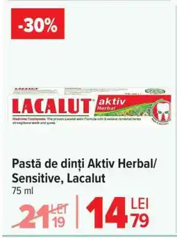 Carrefour Pastă de dinți Aktiv Herbal/Sensitive, Lacalut Ofertă