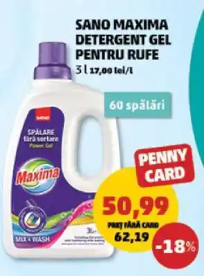 Penny SANO MAXIMA DETERGENT GEL PENTRU RUFE Ofertă