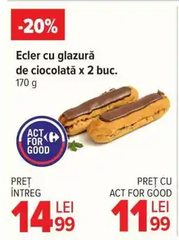 Carrefour Ecler cu glazură de ciocolată x 2 buc Ofertă