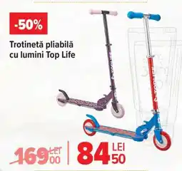 Carrefour Trotinetă pliabilă cu lumini Top Life Ofertă