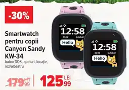 Carrefour Smartwatch pentru copii Canyon Sandy KW-34 Ofertă