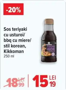 Carrefour Sos teriyaki cu usturoi/bbq cu miere/stil korean, Kikkoman Ofertă