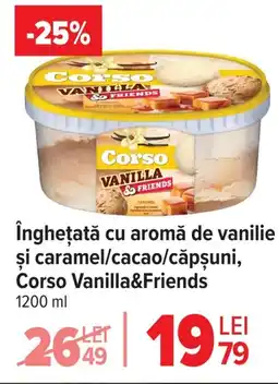 Carrefour Înghețată cu aromă de vanilie şi caramel/cacao/căpşuni, Corso Vanilla&Friends Ofertă