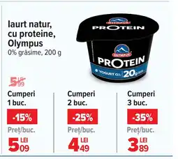 Carrefour laurt natur, cu proteine, Olympus Ofertă