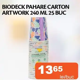 Unicarm Biodeck pahare carton artwork Ofertă