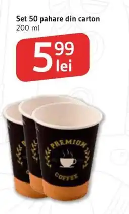 Supeco Set 50 pahare din carton Ofertă