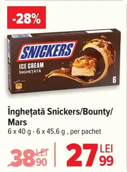 Carrefour Îngheţată Snickers/Bounty/ Mars Ofertă