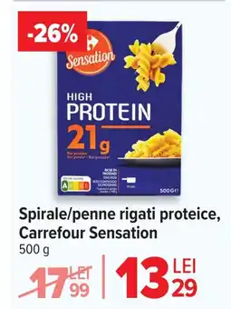Carrefour Spirale/penne rigati proteice, Carrefour Sensation Ofertă